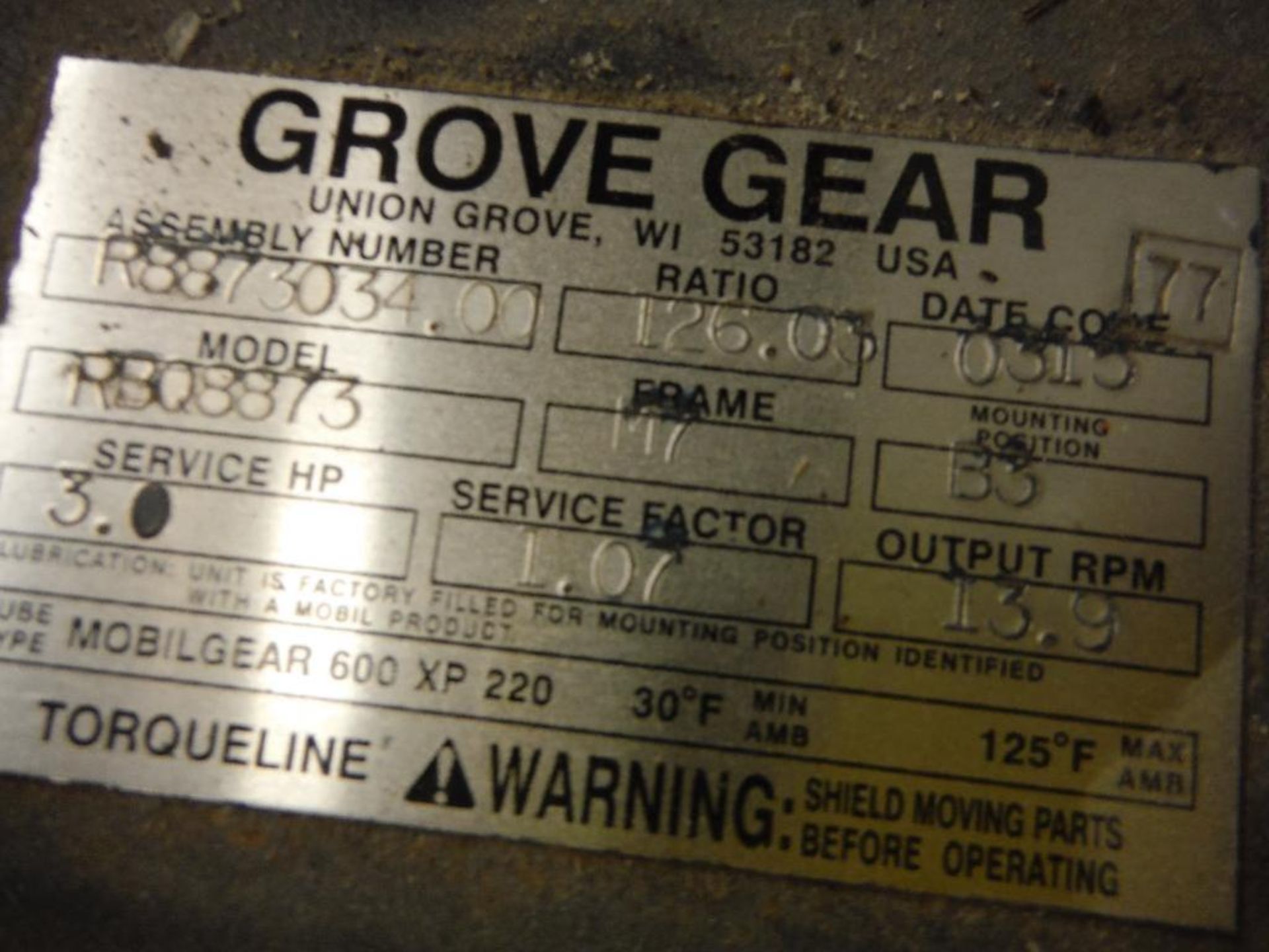 Grove Gear speed reducing drive, Model RBO8873, ratio 126.03 (EACH). Rigging Fee: $50 - Image 2 of 4