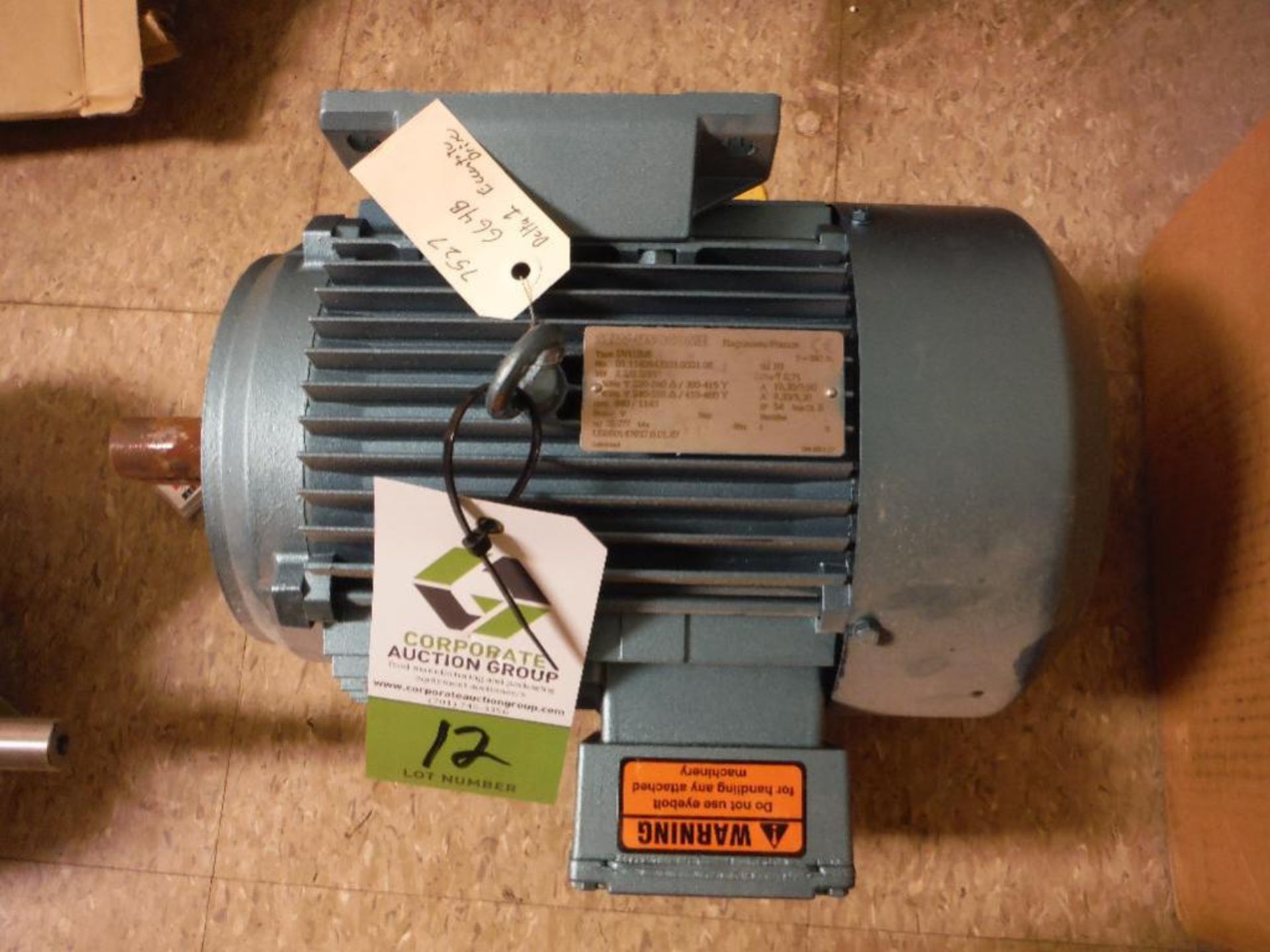 SEW motor, 2.2 kw, 3 phase, type DV112M6, rpm 940. Rigging Fee: $25