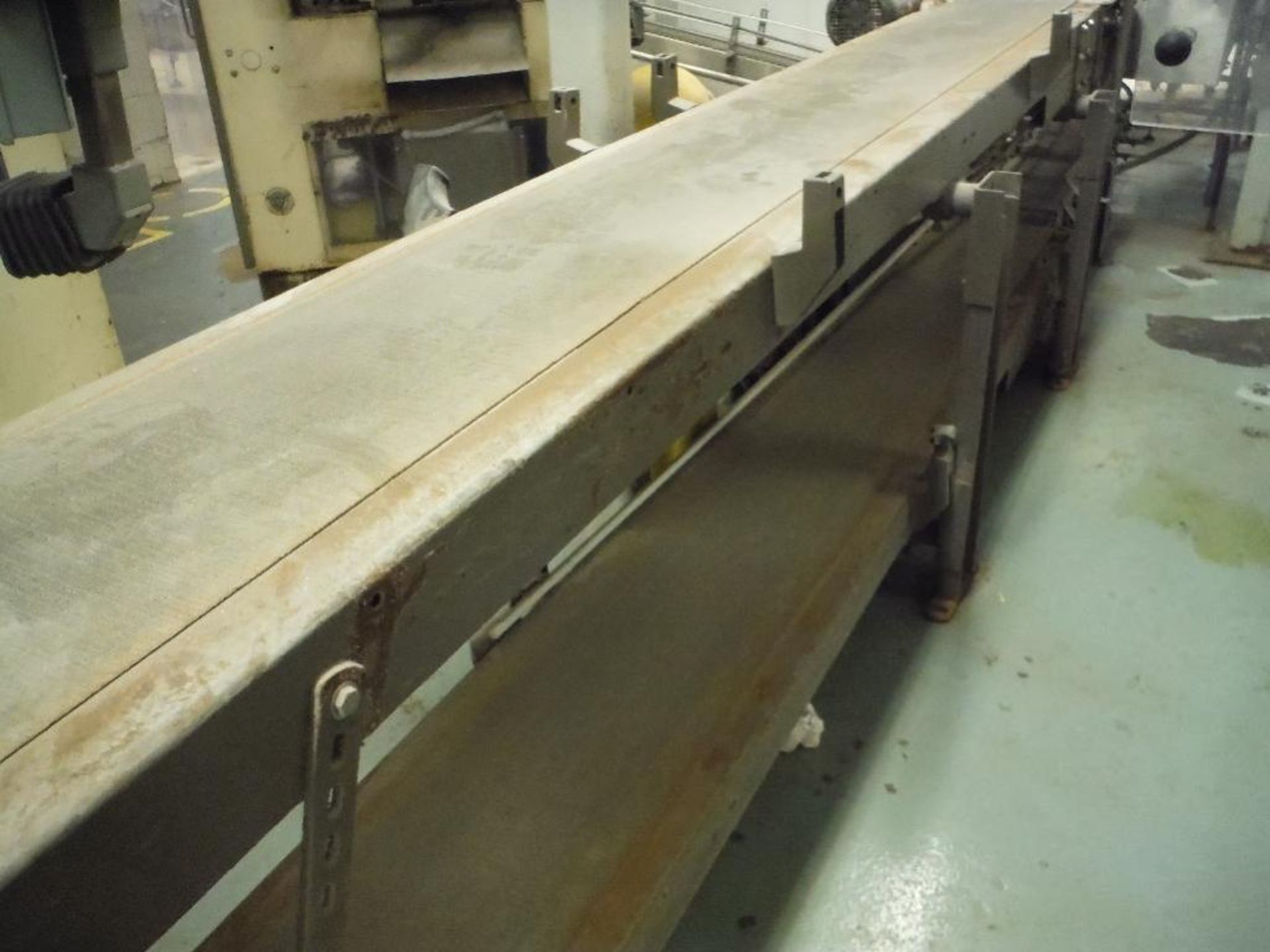 Mild steel 2 level power belt conveyor, 45 ft. x 12 in. wide. Rigging Fee: $250 - Image 5 of 12