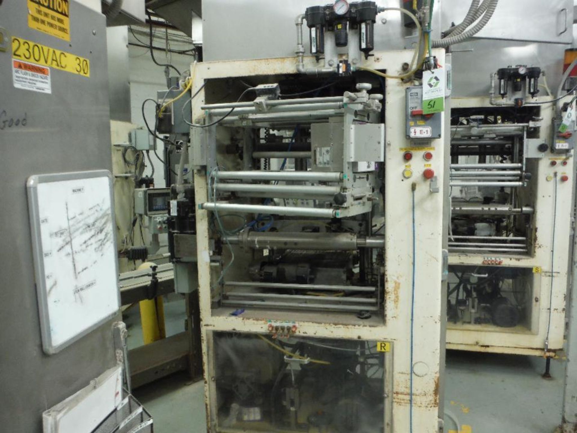 General Packaging Equipment vertical 2-up former/fill/seal/bagger, 15 in. jaw. w/ Smart Date X40. No