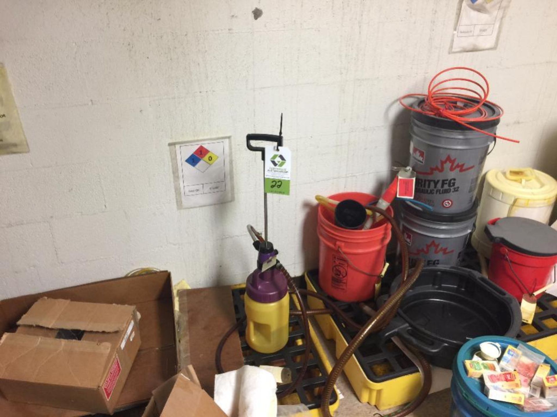 Spill containment, hand oil pumps, transfer hose, funnels, and (10) 5 gallon part pails. Rigging Fee