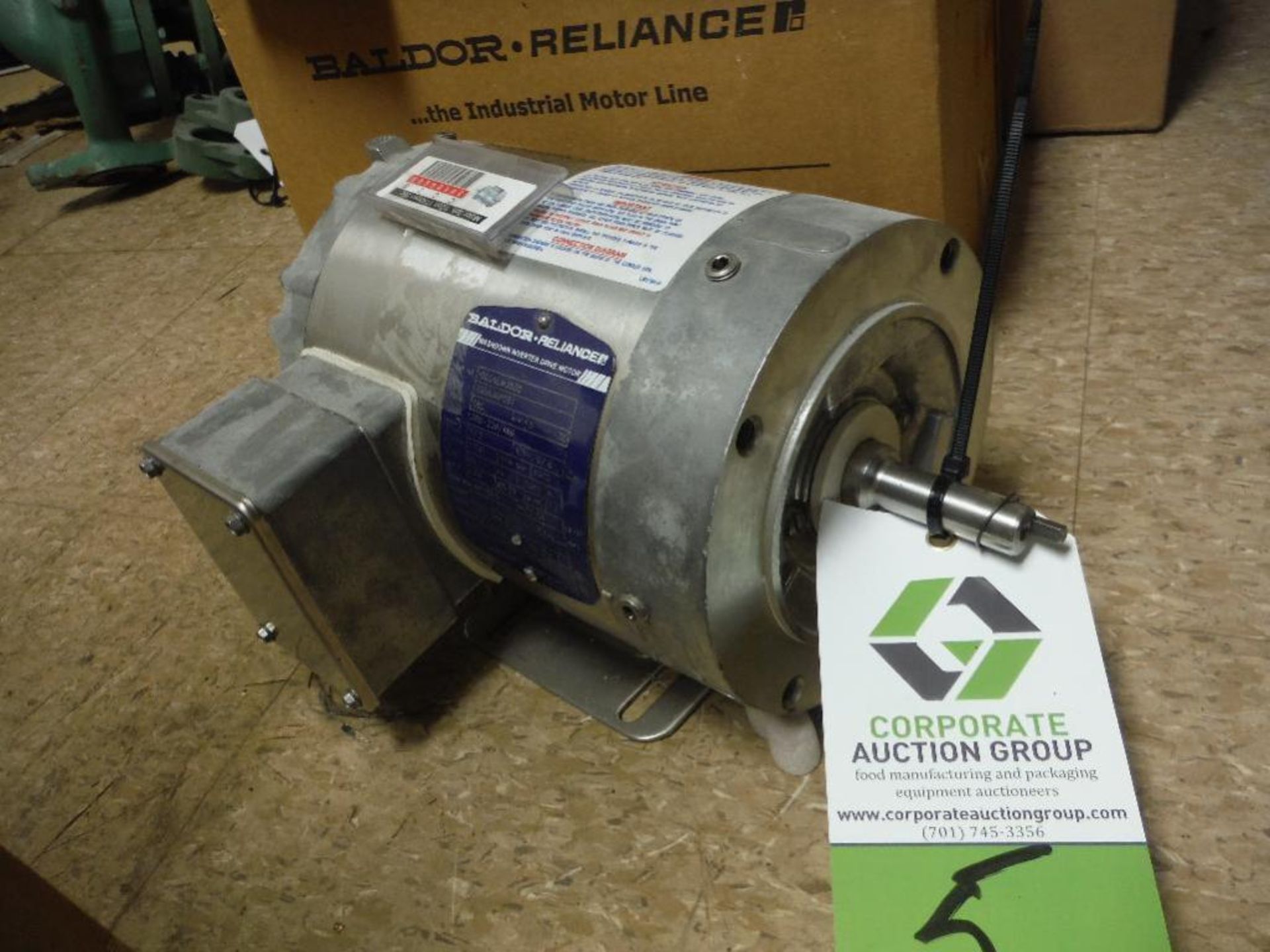 Baldor motor, .5 hp, 3 phase, frame 56C, rpm 1750. Rigging Fee: $25 - Image 2 of 3