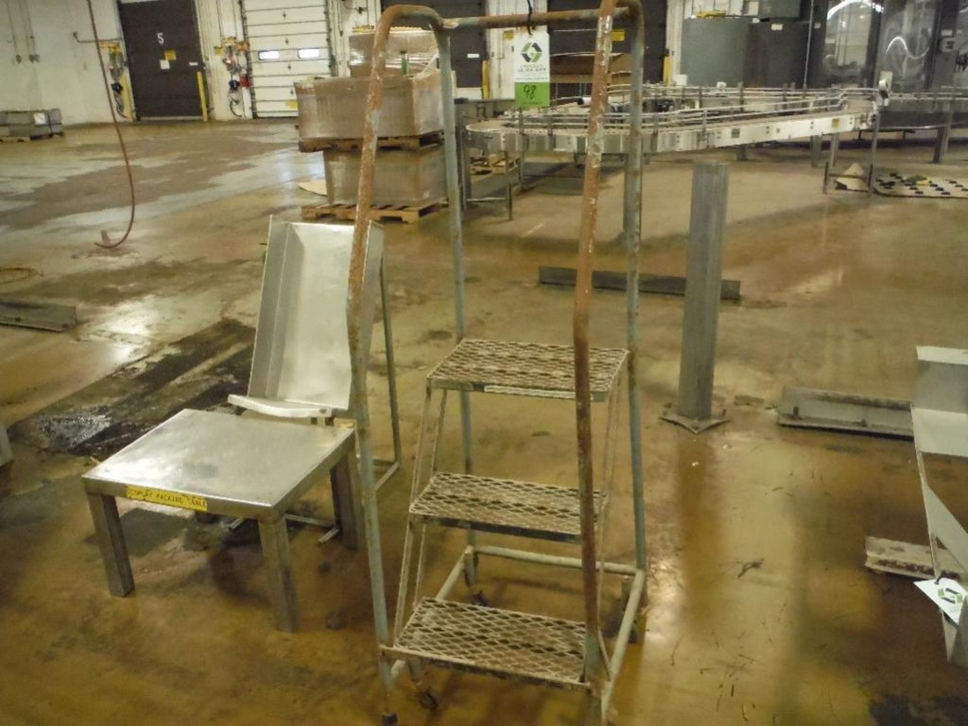 3-step warehouse ladder. Rigging Fee: $25