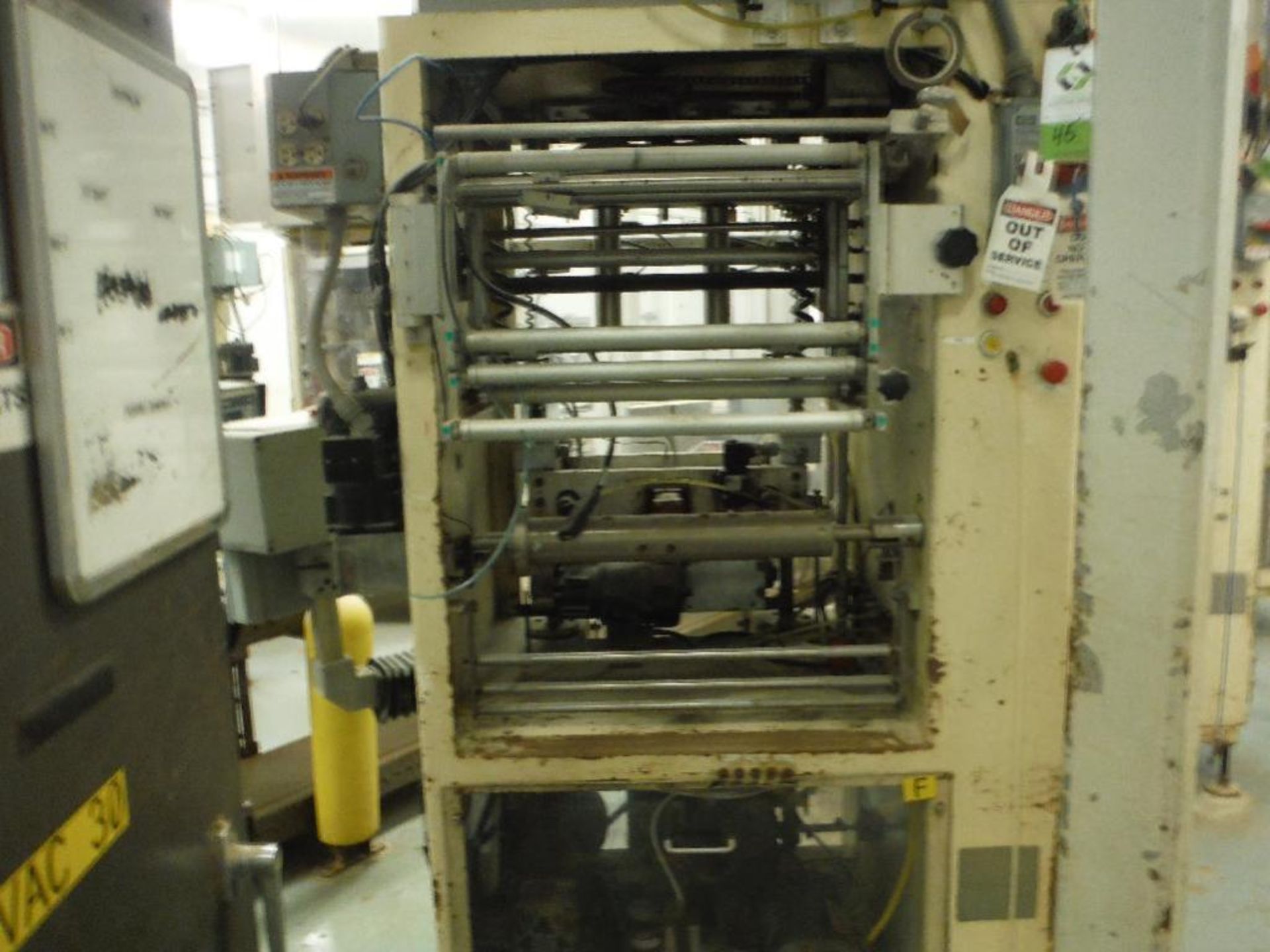 General Packaging Equipment vertical 2-up former/fill/seal/bagger, 15 in. jaw. w/ SpeeDee 2-up volum