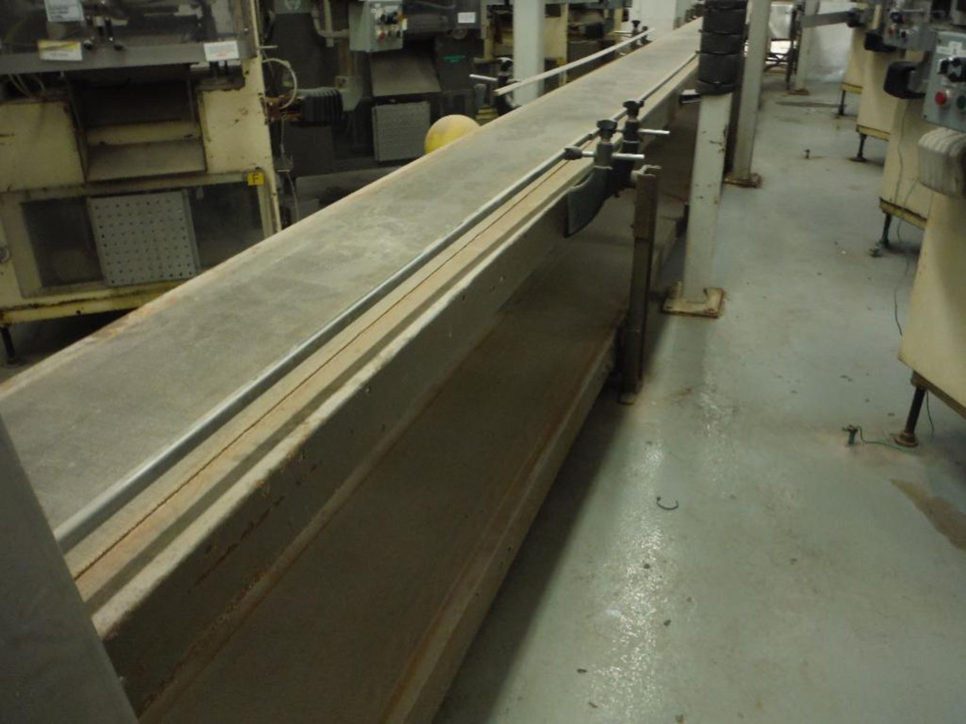 Mild steel 2 level power belt conveyor, 45 ft. x 12 in. wide. Rigging Fee: $250 - Image 3 of 12