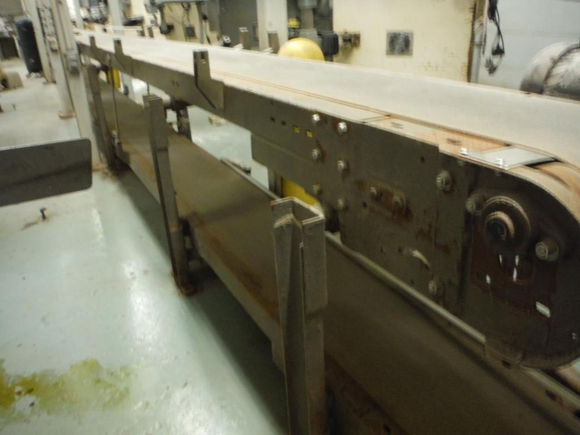 Mild steel 2 level power belt conveyor, 45 ft. x 12 in. wide. Rigging Fee: $250 - Image 8 of 12