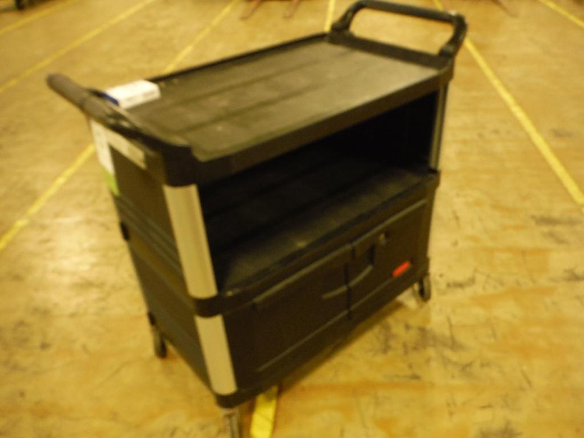 Rubbermaid poly utility cart. Rigging Fee: $25 - Image 2 of 2