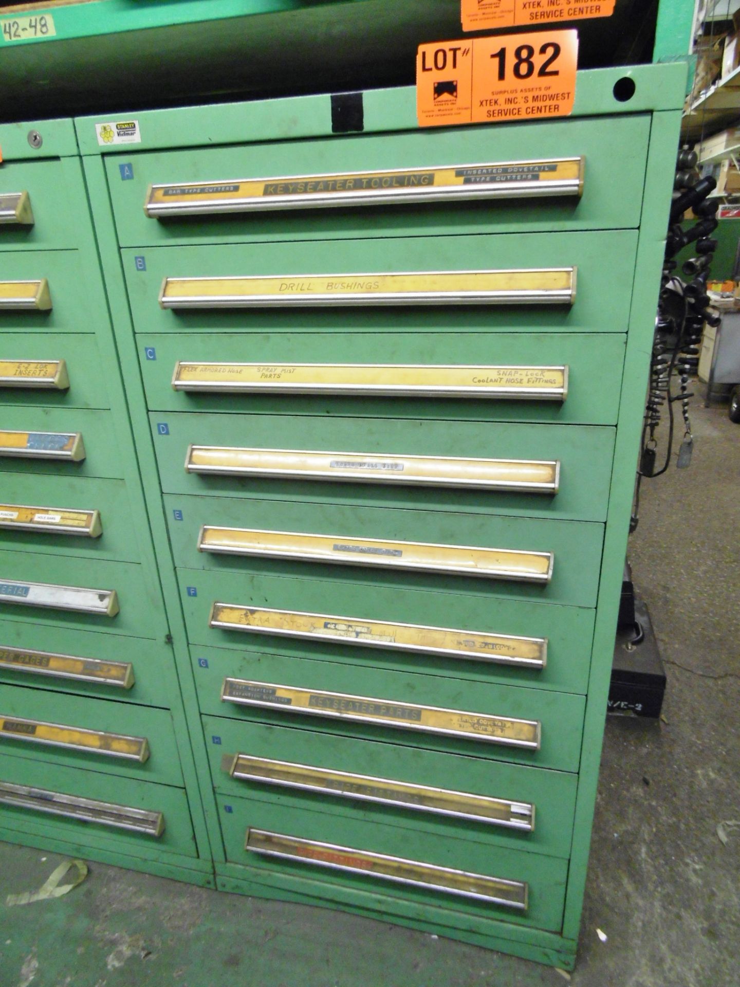 STANLEY-VIDMAR 9 DRAWER TOOL CABINET WITH CONTENTS