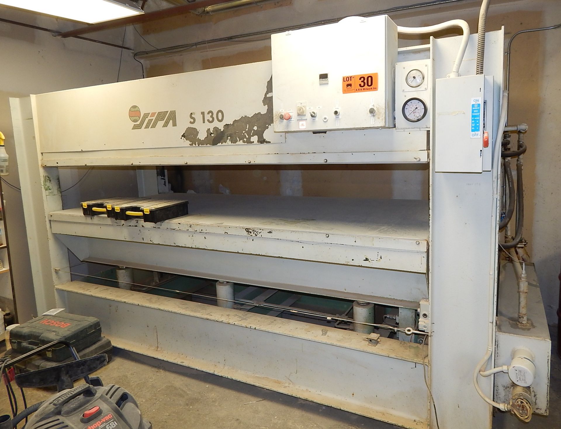 SIPA S130 VENEER PRESS WITH 10' X 4' 6" CAPACITY S/N: N/A (CI)