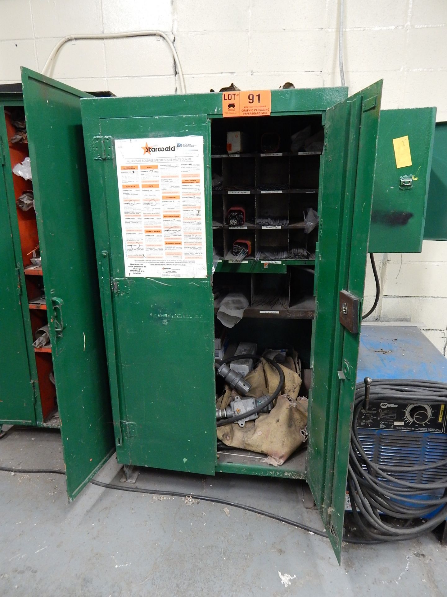 LOT/ CABINET WITH WELDING SUPPLIES (MAINTENANCE)