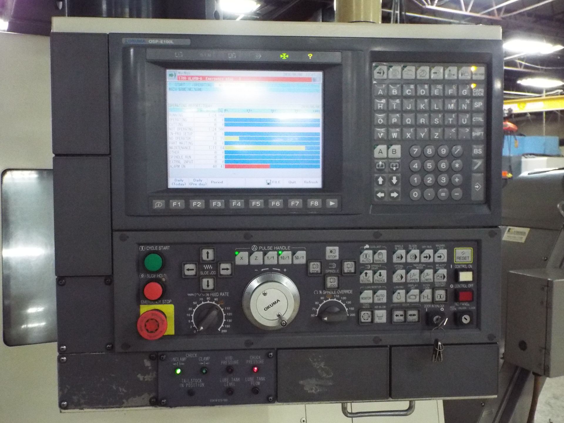 OKUMA (2002) SPACE TURN LB400 CNC TURNING CENTER WITH OKUMA OSP-E100L CNC CONTROL, 14" CHUCK, 24" - Image 8 of 9