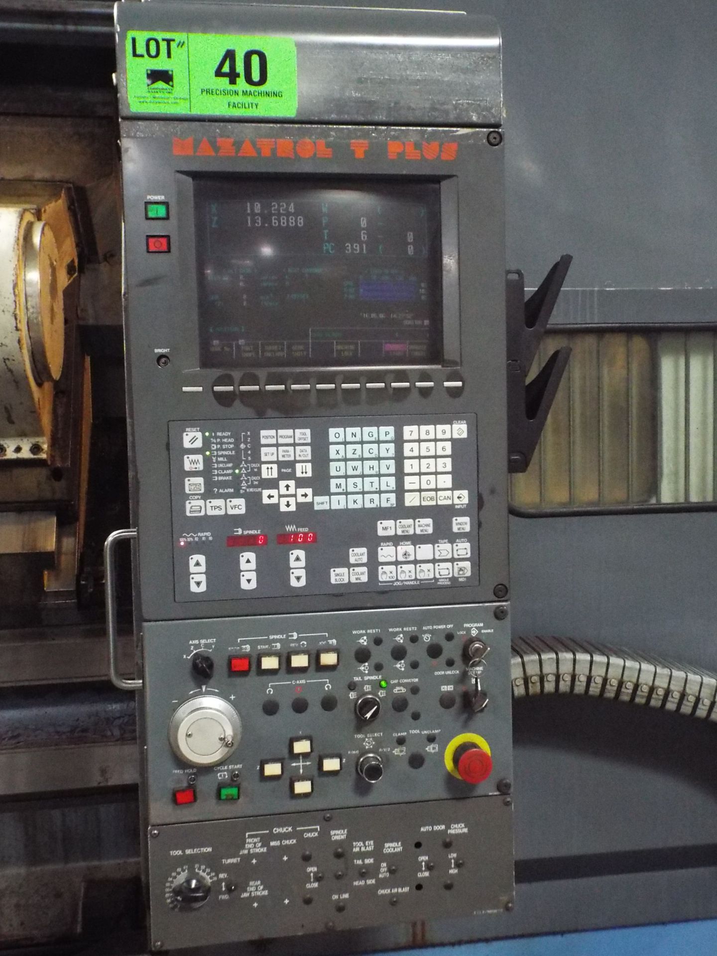 MAZAK SLANT TURN 50NX-2000U CNC TURNING CENTER WITH MAZATROL T-PLUS CNC CONTROL, 18" CHUCK, 31" - Image 8 of 9