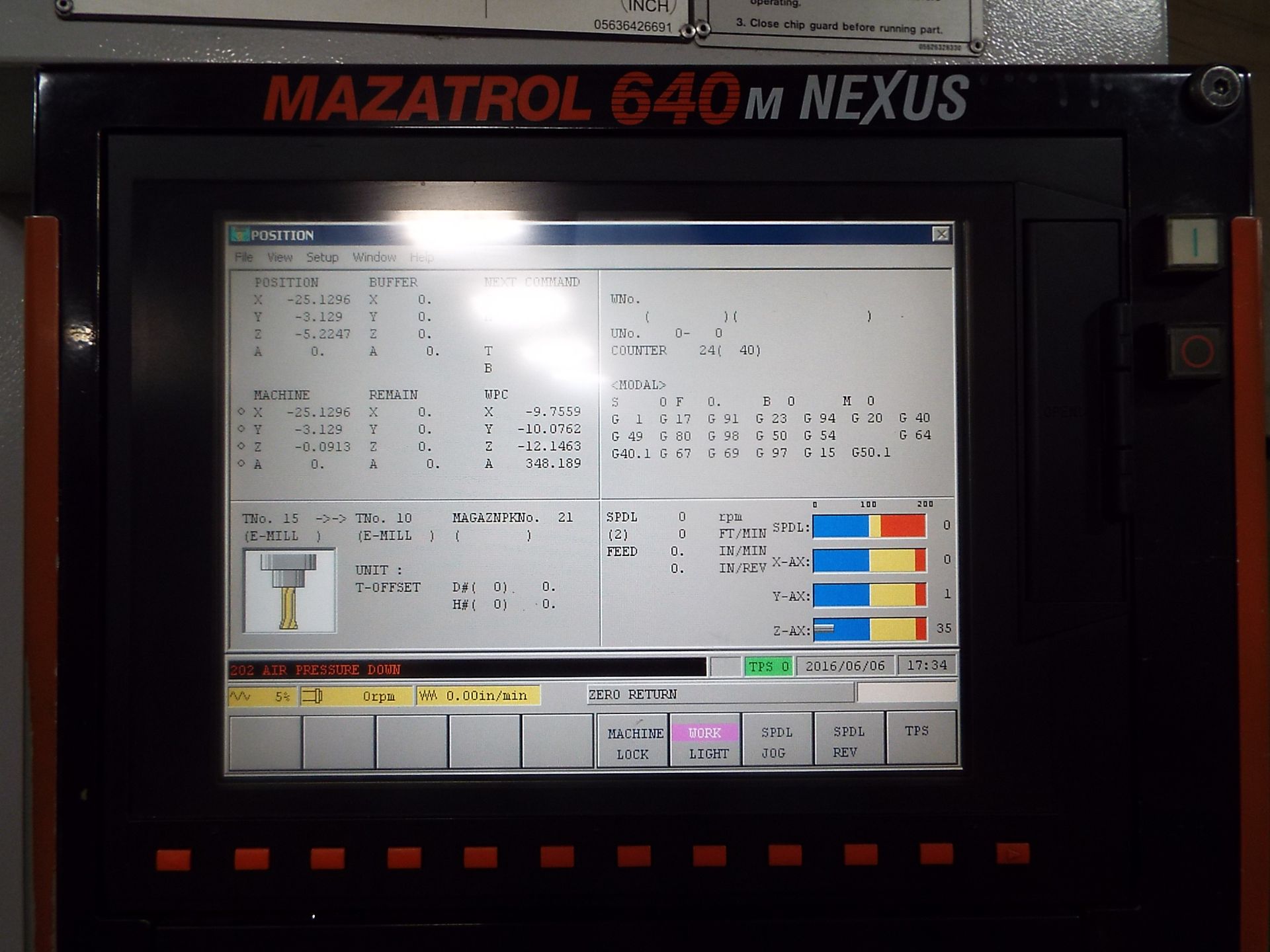 MAZAK (2006) VERTICAL CENTER NEXUS 510C CNC VERTICAL MACHINING CENTER WITH MAZATROL 640M NEXUS CNC - Image 11 of 12