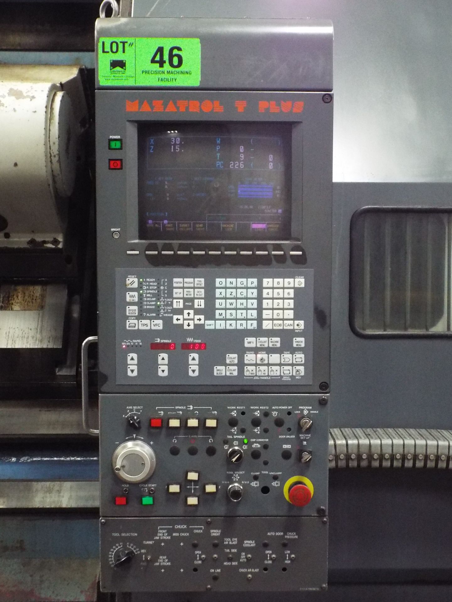 MAZAK SLANT TURN 50NX-2000U CNC TURNING CENTER WITH MAZATROL T-PLUS CNC CONTROL, 18" CHUCK, 31" - Image 8 of 9