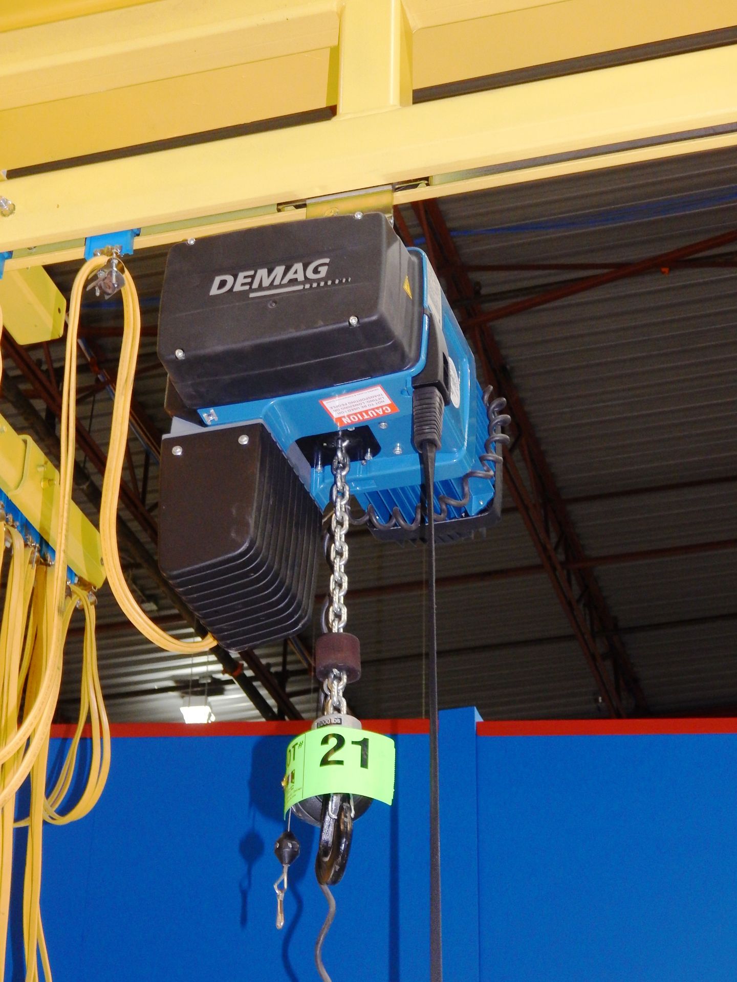 DEMAG 1 TON CAP. ELECTRIC CHAIN HOIST & FREE STANDING CRANE SYSTEM (CI)