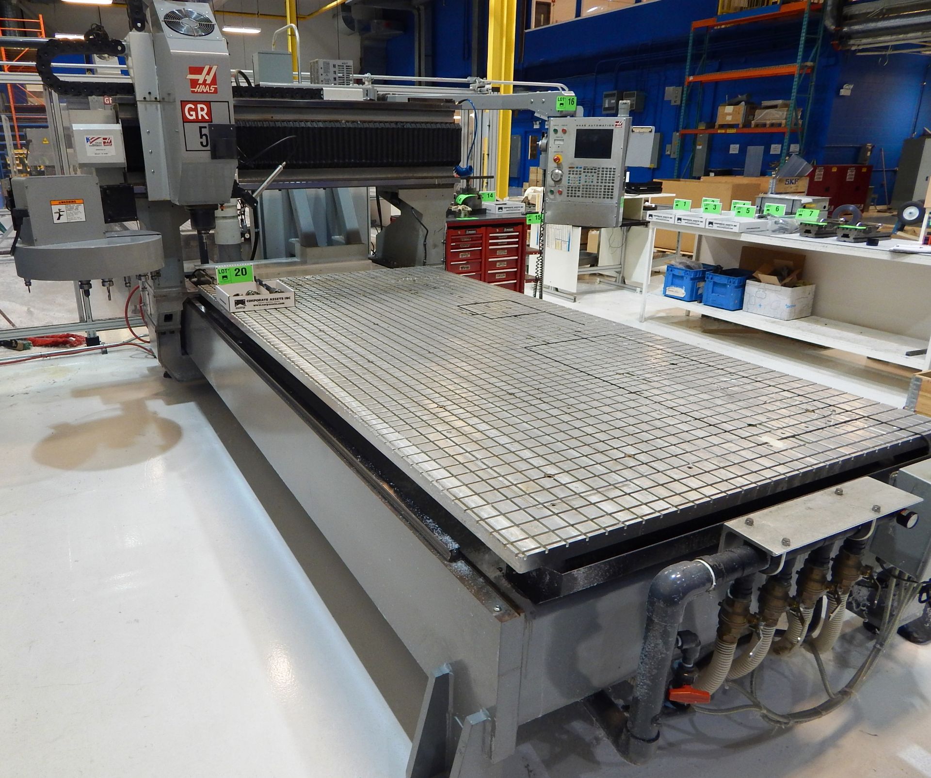 HAAS (2006) (VERY LOW HOURS & ONLY CUT PLASTIC AND ALUMINUM) GR-510 GANTRY TYPE CNC ROUTER WITH HAAS - Image 6 of 18