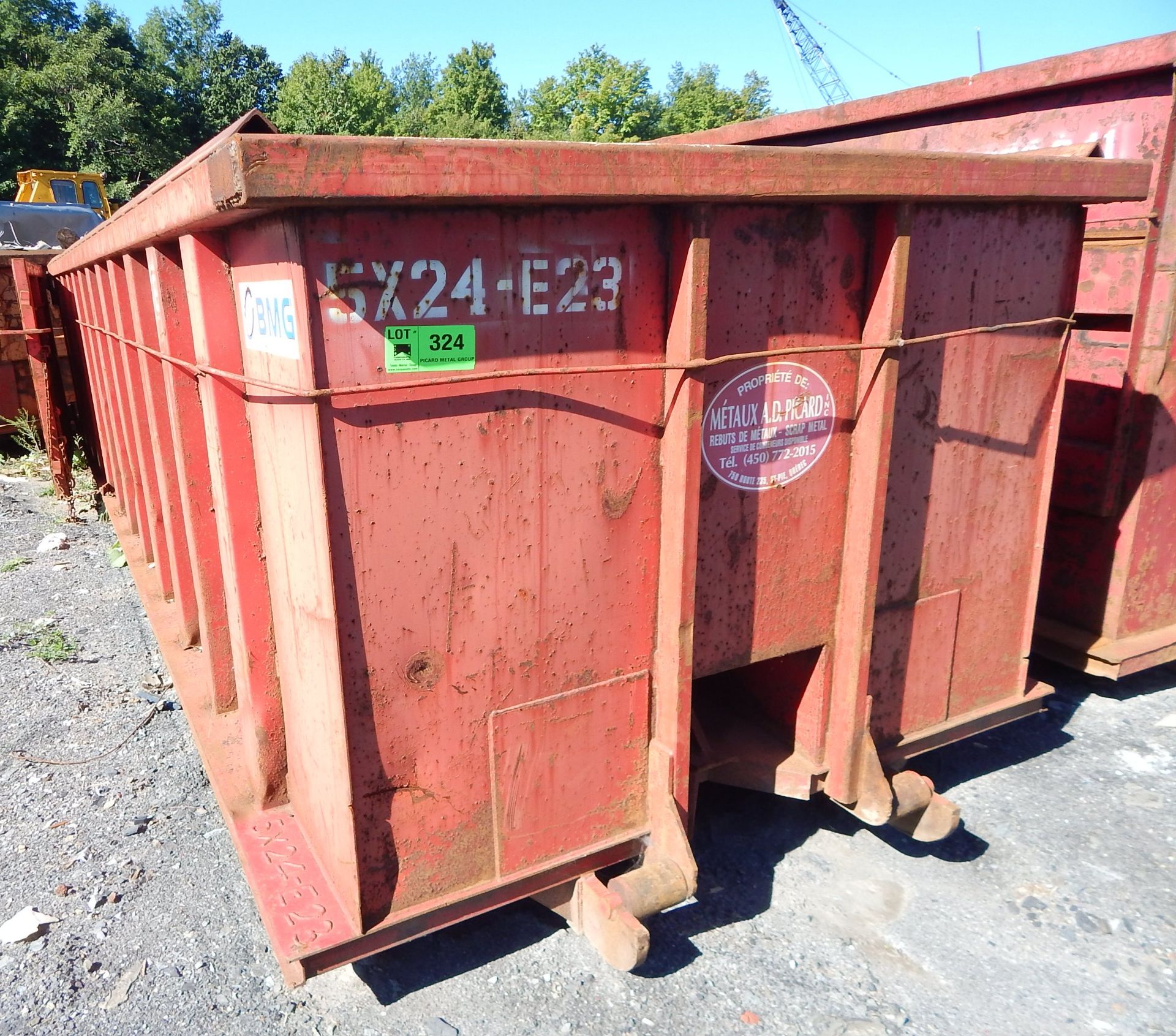 5'X24' OPEN TOP STEEL ROLL OFF BIN