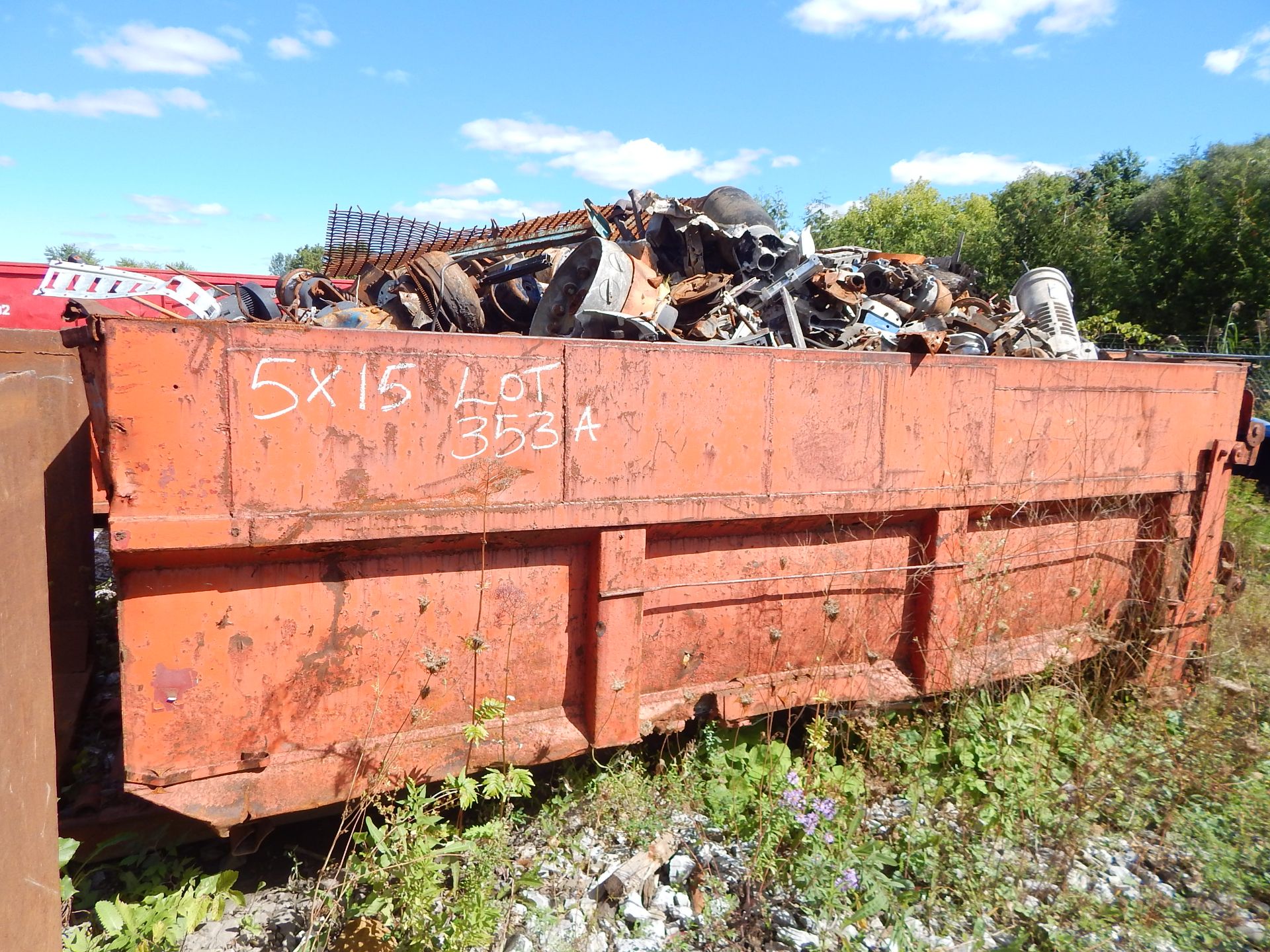 5'X15' OPEN TOP STEEL ROLL OFF BIN