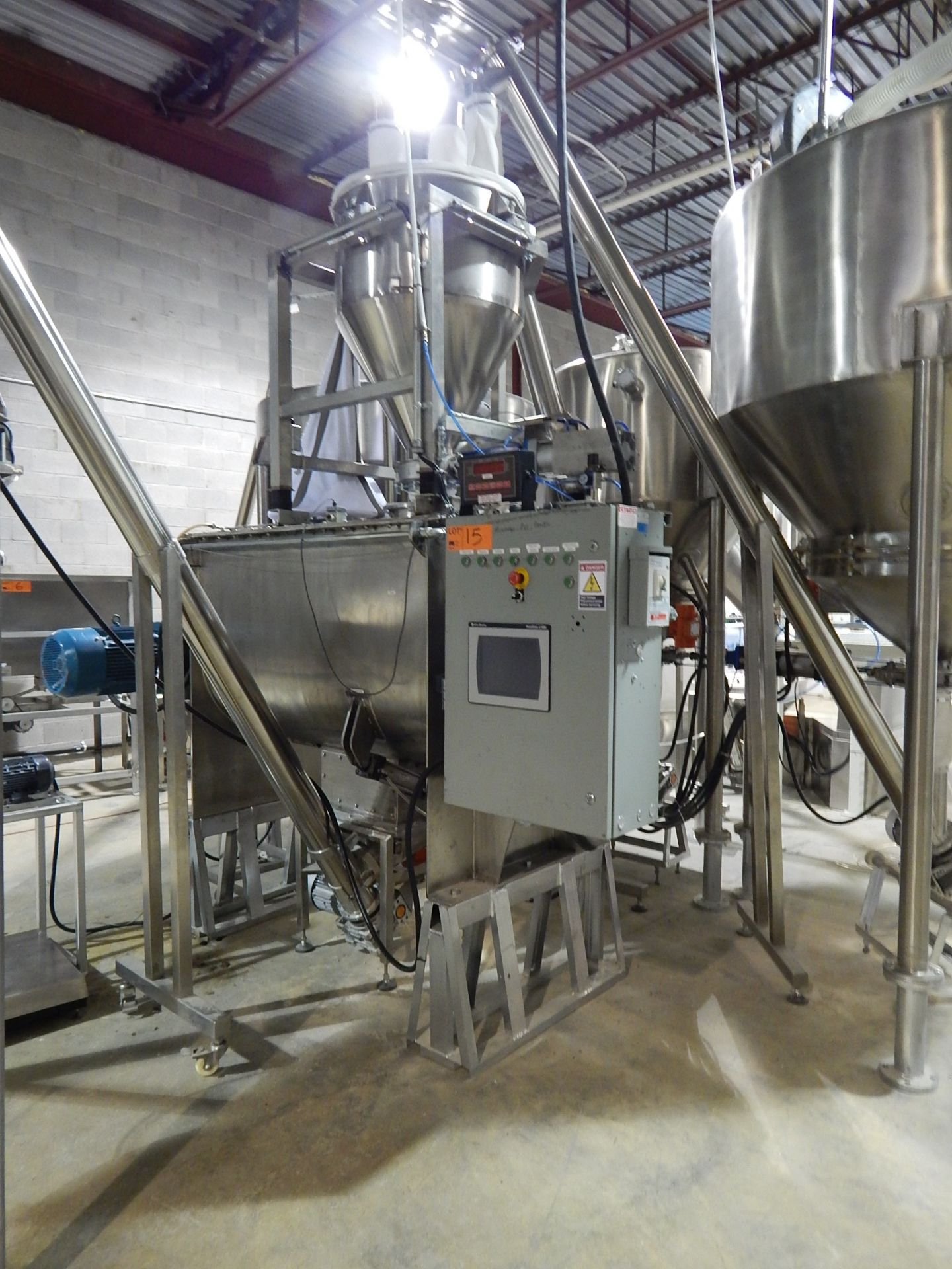 SHENYIN (2014) SYLW-1P SINGLE SHAFT RIBBON BLENDER WITH 35.31 CU' TOTAL VOLUME, 21.18 CU' WORKING