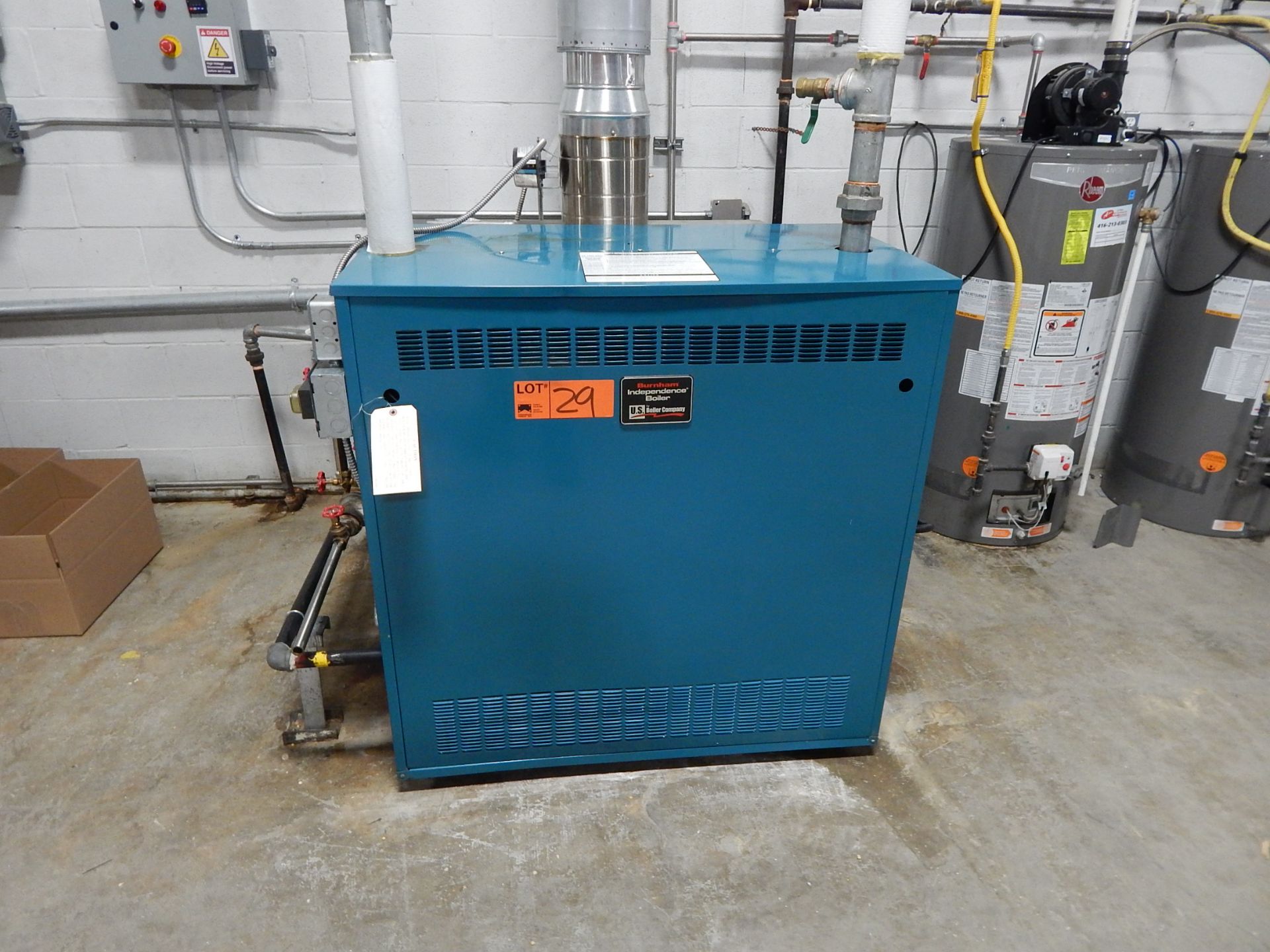 U.S BOILER CO OIL FIRED BOILER WITH LOW PRESSURE OIL PUMP AND EXHAUST SYSTEM S/N: N/A (CI) (PART