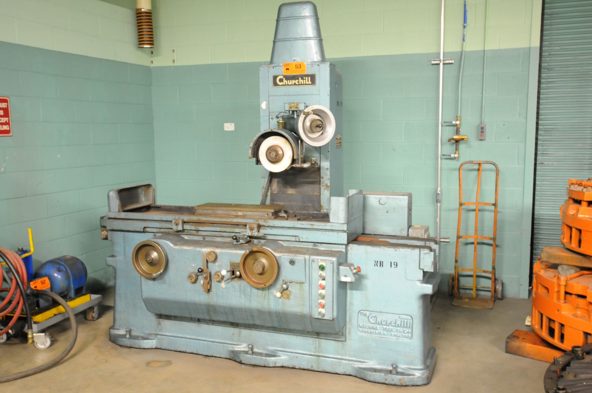 CHURCHILL O.S.B HYDRAULIC SURFACE GRINDER WITH 24" X 8" MAGNETIC CHUCK, 12" GRINDING WHEEL,