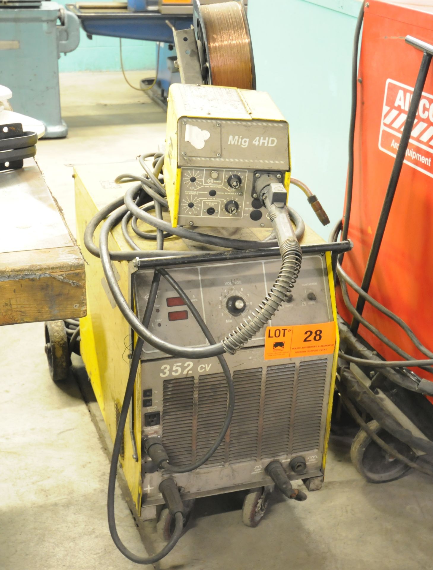 ESAB 352 CV MIG WELDER WITH ESAB MIG 4HD WIRE FEEDER S/N: N/A