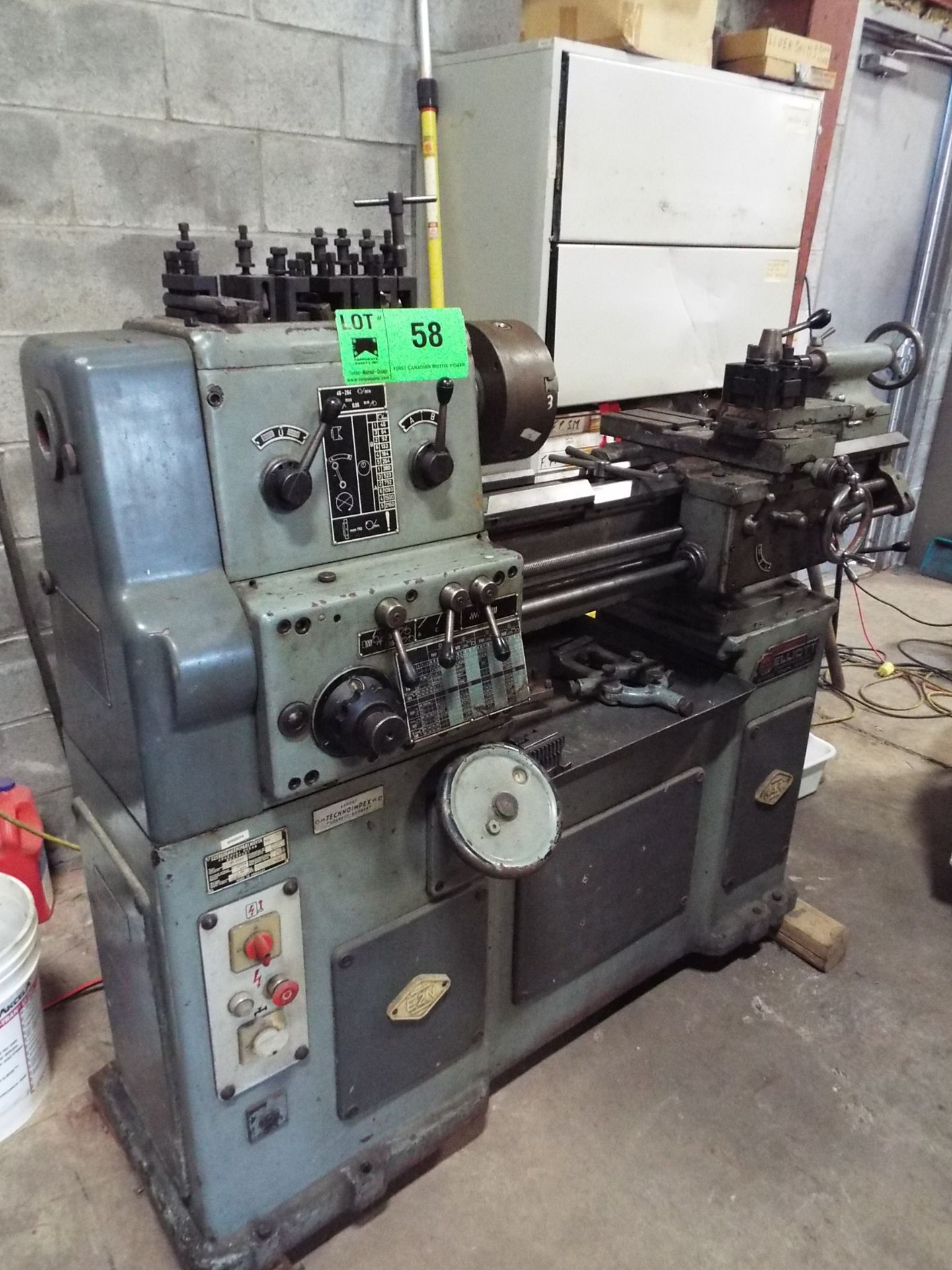 KART E2N-750 Toolroom lathe with 12" swing, 30" centers, 46-2160 rpm, inch/metric threading, 8"