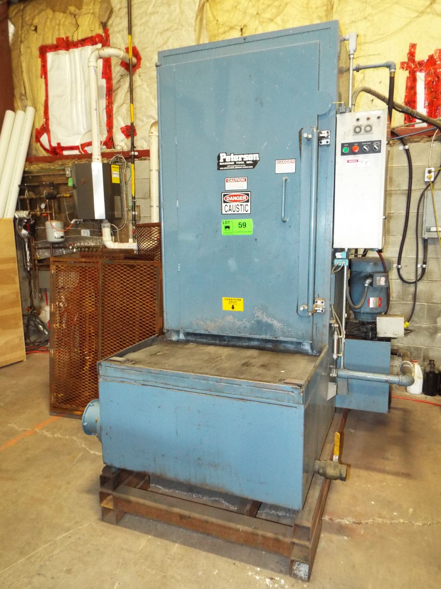 PETERSON SKS-2850 ROTARY PARTS WASHER WITH RINSE CYCLE & TRI HEATING SYSTEM,ELECTRICAL, NATURAL