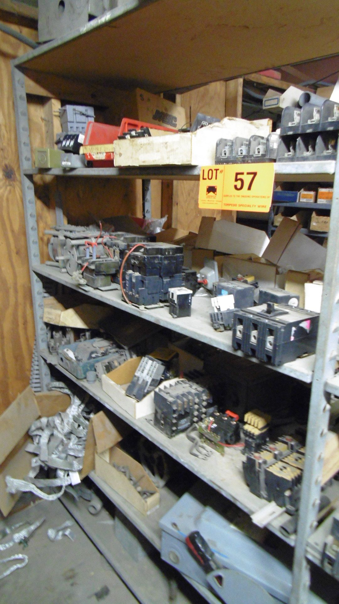 LOT/ CONTENTS OF SHELVES CONSISTING OF ELECTRICAL SUPPLIES