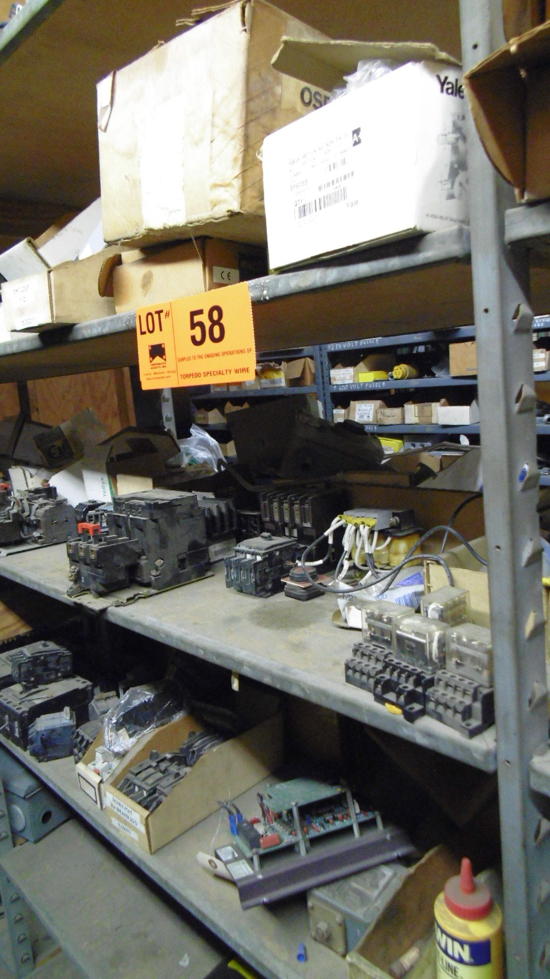 LOT/ CONTENTS OF SHELVES CONSISTING OF ELECTRICAL SUPPLIES