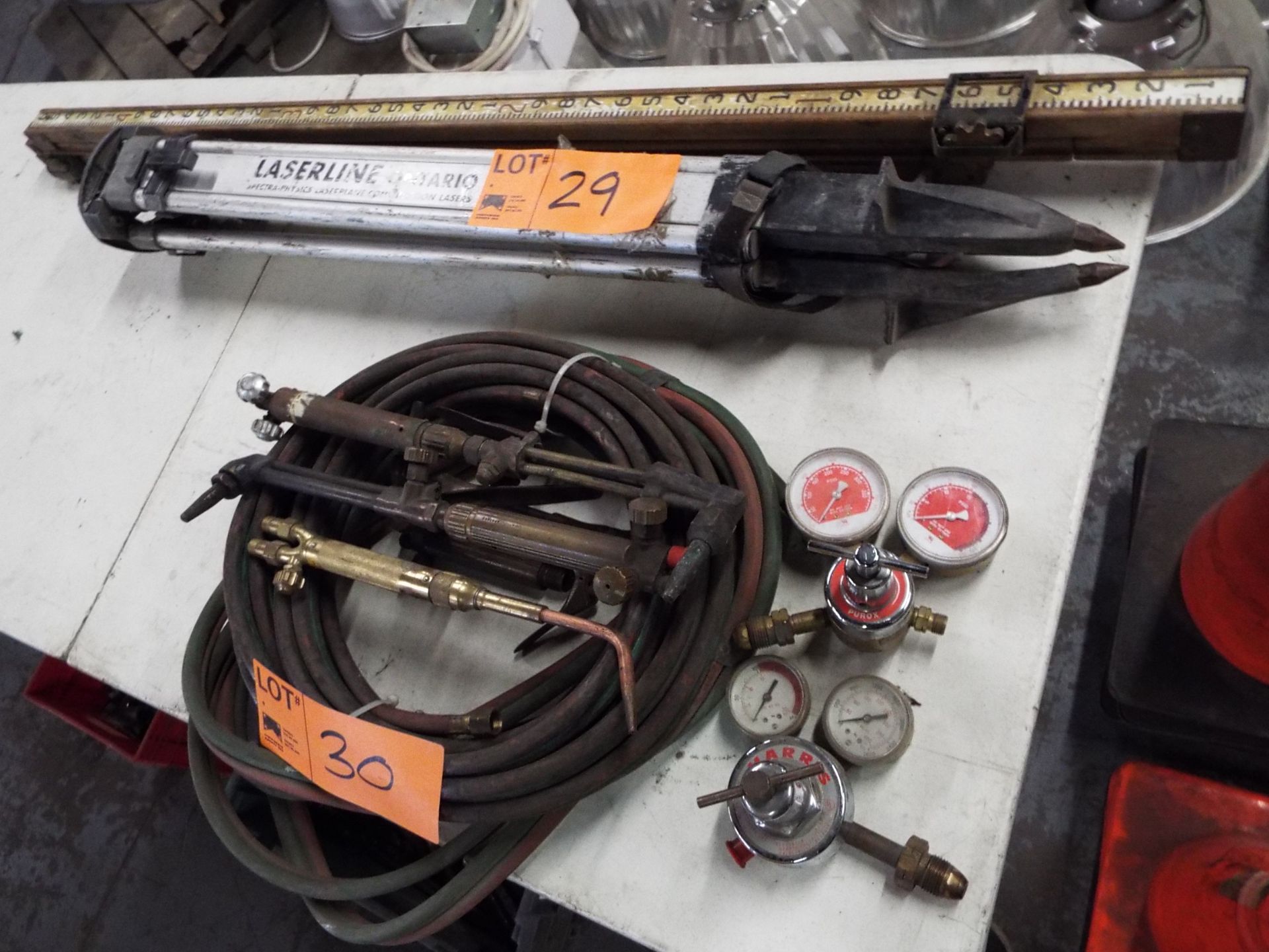 LOT/ OXY-ACETYLENE TORCHES, GAUGES AND HOSE - Image 2 of 2