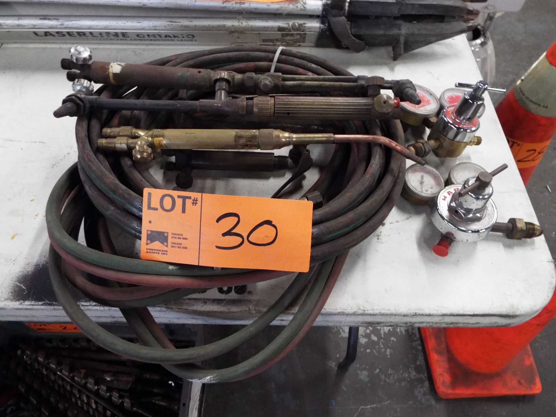 LOT/ OXY-ACETYLENE TORCHES, GAUGES AND HOSE