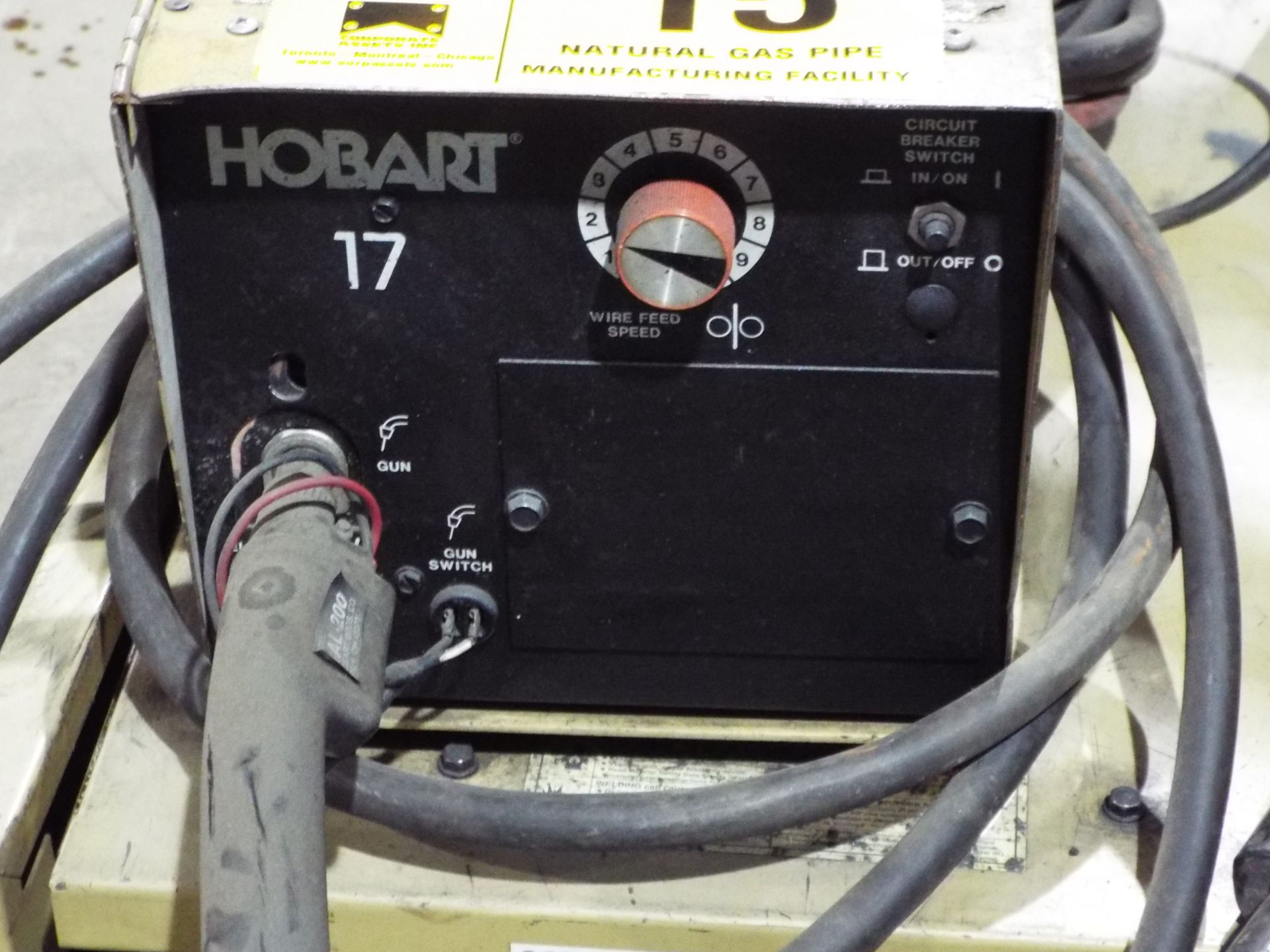 HOBART FABSTAR 4030 MIG WELDER WITH HOBART 17 WIRE FEED, CABLES AND GUN S/N: 294WS34958 - Image 2 of 2