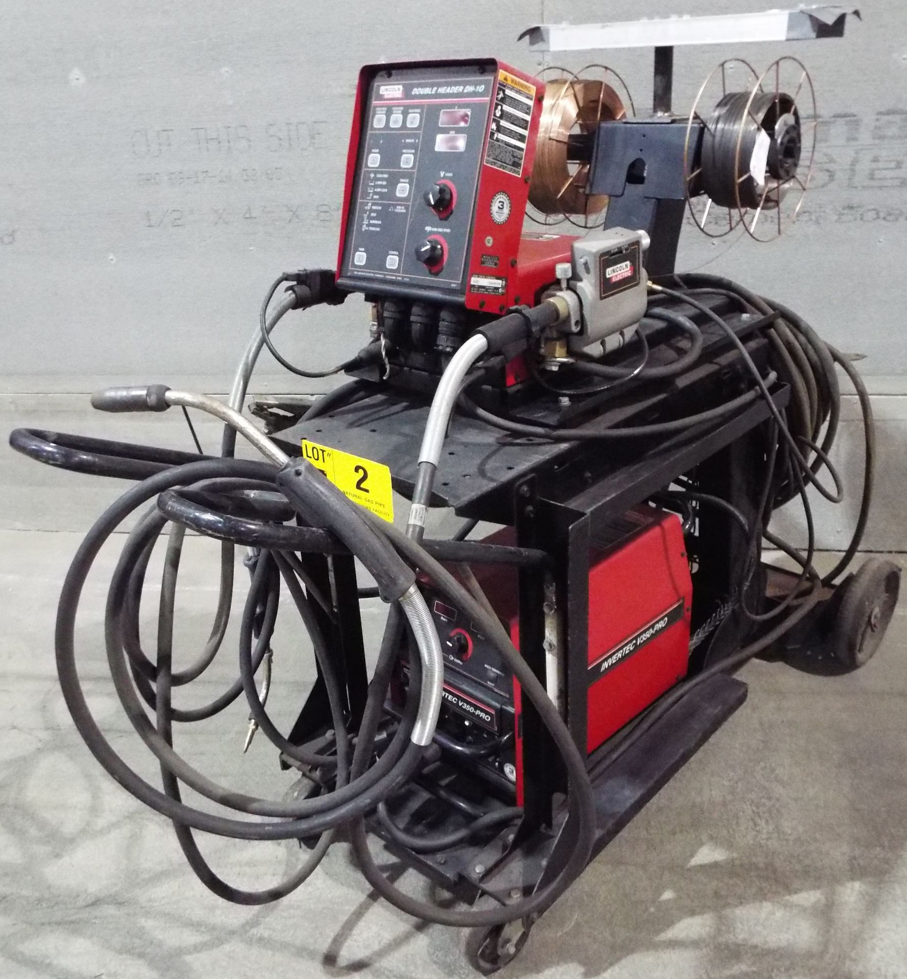 LINCOLN INVERTEC V350-PRO PORTABLE MULTI-PROCESS DIGITAL WELDER WITH LINCOLN DOUBLE HEADER DH-10