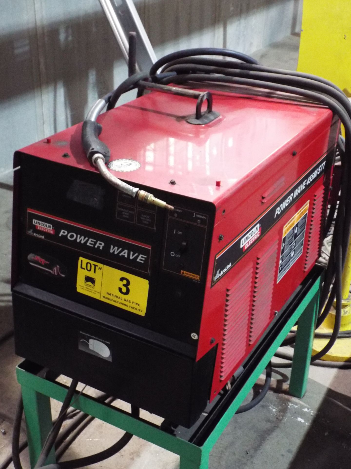 LINCOLN POWERWAVE 455M/STT ADVANCED PROCESS WELDER WITH LINCOLN POWERFEED 10M DIGITAL WIRE FEED,