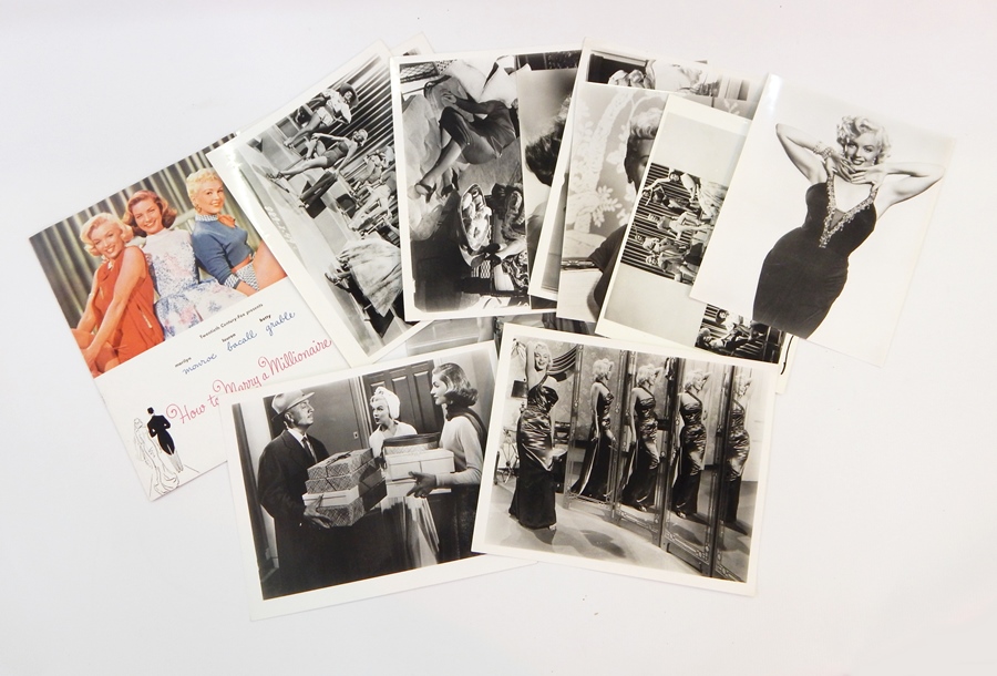 "How to Marry a Millionaire" starring Marilyn Monroe booklet and a quantity of film stills from