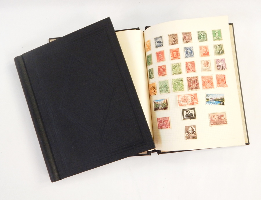 Two black albums of GB and World stamps