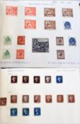 Maroon album of GB stamps with some classic examples, four 1d black, 2d blue, 1d reds and blues,