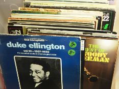 Quantity of vinyl jazz LP records to include Duke Ellington, Satchmo, John Dankworth, etc.