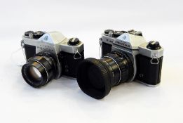 Pentax SP500 camera and a Pentax K1000 with a Hoya 52mm sunlight (1B) Japan (2)
