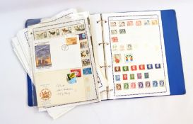 A quantity of GB and World stamps on leaves,