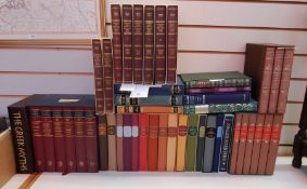 A quantity of Folio Society books including eight volumes Edward Gibbon "The History of the Decline