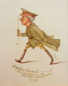 L Hunt (20th Century)
Watercolour
Caricature figure of Brigadier General G. K.