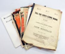 A quantity of sheet music including "Till the Boys Come Home" by Ivor Novello and "Love,