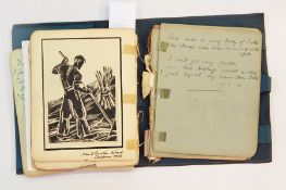 Late 19th century and later sketch book containing poems and sketches