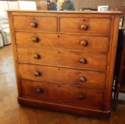 Victorian mahogany chest of drawers with moulded edge top,