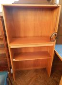 G-Plan hardwood open bookcase with adjustable shelves,