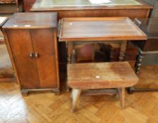 Oak cupboard, tray with bobbin turned handles,