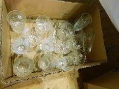 Collection of champagne flutes and whisky glasses (1 box)