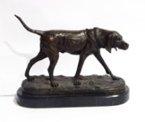 Bronzed metal model of a hound after A.